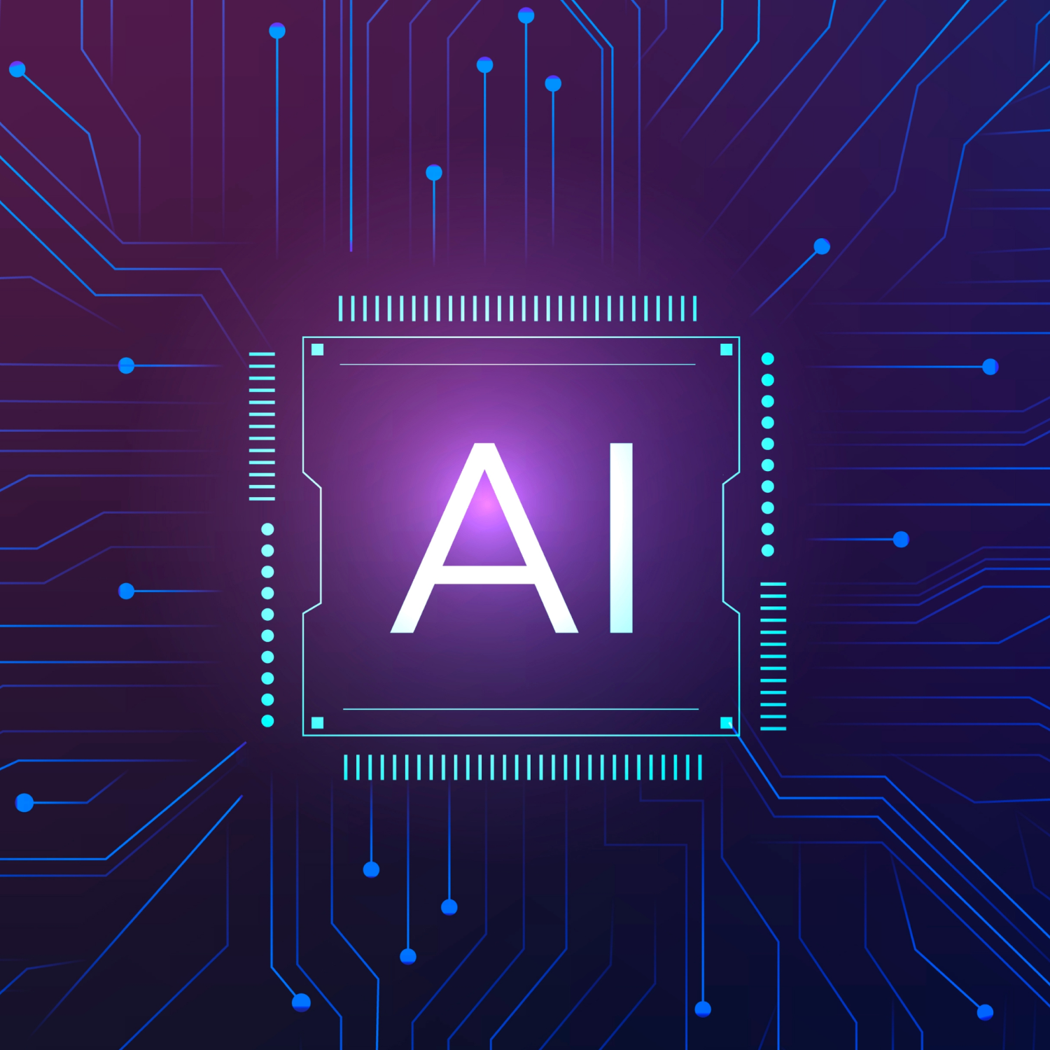 Artificial Intelligence AI chip technology illustration – SquardTech